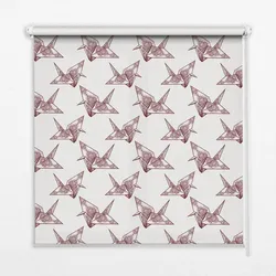 INNENROLLO - Fensterrollo - Rollo - 100x100 cm - Origami-Schwäne