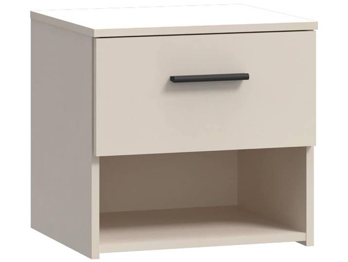Nachtkommode FORTE Ingalil , beige (kashmir beige), B:45,2cm H:44cm T:41,3cm, Dekorfolie, Holzwerkstoff, Sideboards, Nachtkommode, B/H/T 42,2/44,0/41,3 cm, Schublade
