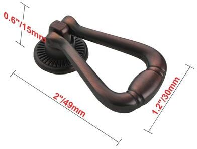 "Utopia Alley Soffi Cabinet Ring Pull Knob - Vintage Cabinet Oil Rubbed Bronze Hardware with Hand, 2.0"""