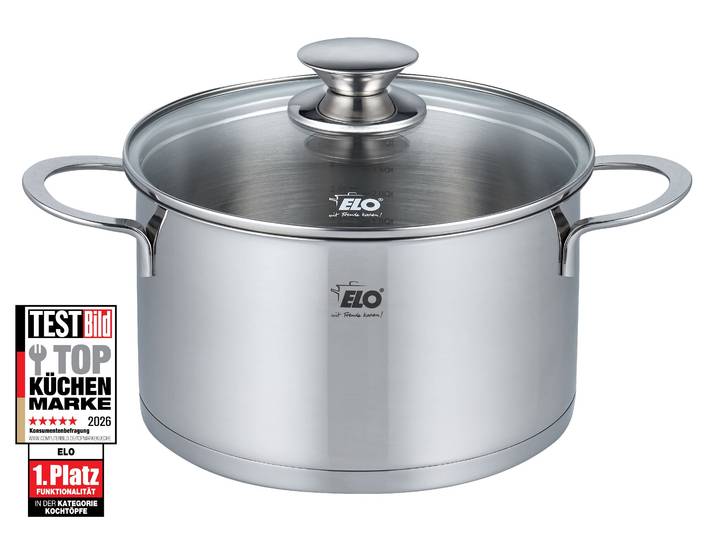 Bratentopf ELO Galant , silber (silberfarben), Ø:20cm, Töpfe, Bratentopf, integriertes Öl- Dosier-System, Induktion, Ø 20 cm