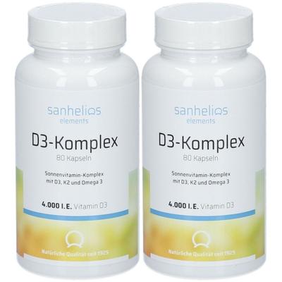Sanhelios Vitamin D3 Sonnenvitamin-Komplex mit K2 2x 2x80 St Kapseln