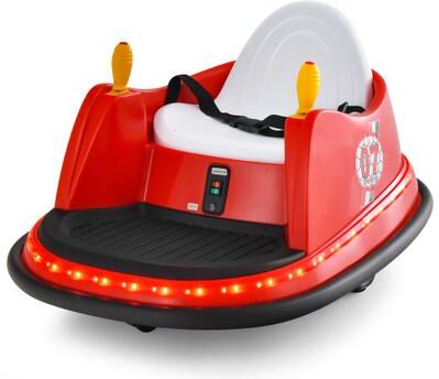 Costway 12V Electric Kids Ride On Bumper Car with Flashing Lights for Toddlers-Red