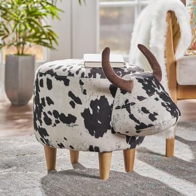 Bessie Fabric Cow Ottoman by Christopher Knight Home