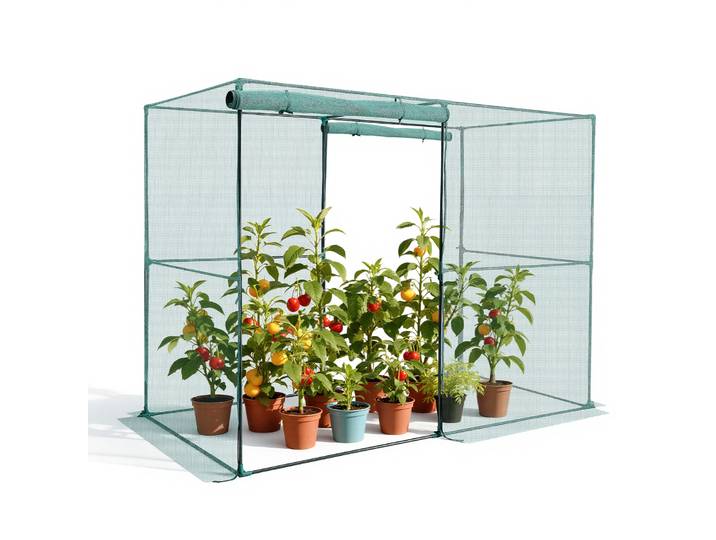 Vevor Cage A Culture Jardin 2\,4x1\,2x1\,8 M Cage A Plantes Avec Porte Zippee Pour Tomates\, Filet Anti Oiseaux Resistante Au Vent Filet De Protection De Plantes Couverture De Potager Sureleve Exterieur