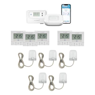 HOMEMATIC IP Smart-Home-Zubehör "Starter Bundle Fußbodenheizung für 5 Räume", weiß, B:31cm H:12cm T:37cm, Smart-Home-Stationen
