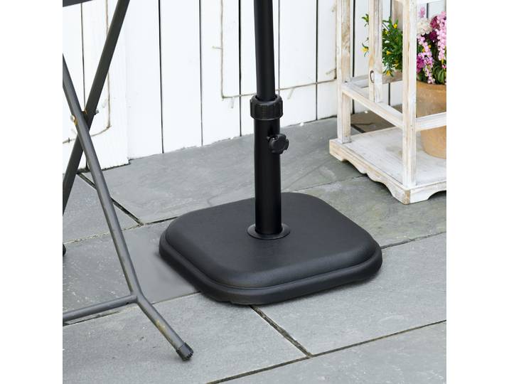 Outsunny Base Parasol 11kg Plastique Ciment Noir 36x36x31 cm