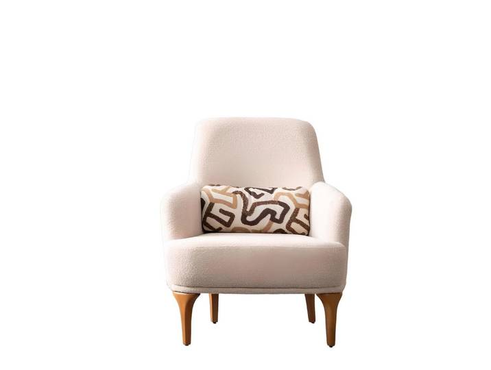 Xlmoebel Sessel Beiger Lounge-Sessel im Holzdesign für stilvolles Wohnen (Sessel), Hergestellt in Europa