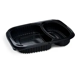 Mikrowellenschale (PP) ECONOMY 2-geteilt schwarz 240 x 210 mm 1100ml