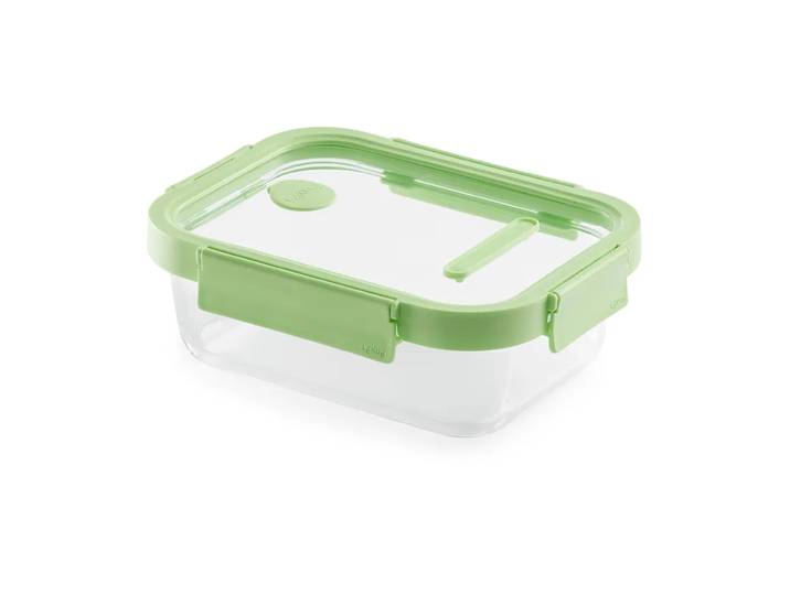 Lékué Boîte à lunch rectangulaire en verre Lékué 0,64 L Vert