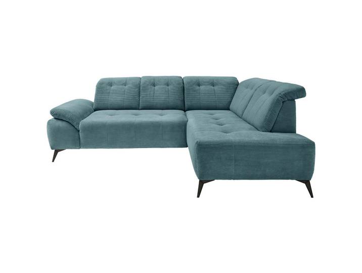 Livetastic Ecksofa, Petrol, Metall, Ottomane rechts, L-Form, 272x200 cm, seitenverkehrt erhältlich, Rücken echt, Armteil links, USB-C-Anschluss, Wohnzimmer, Sofas & Couches, Wohnlandschaften, Ecksofas