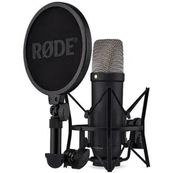 RØDE NT1 5th Generation Studio-Mikrofon Schwarz mit geradem Mikrofonständer, Mikrofon