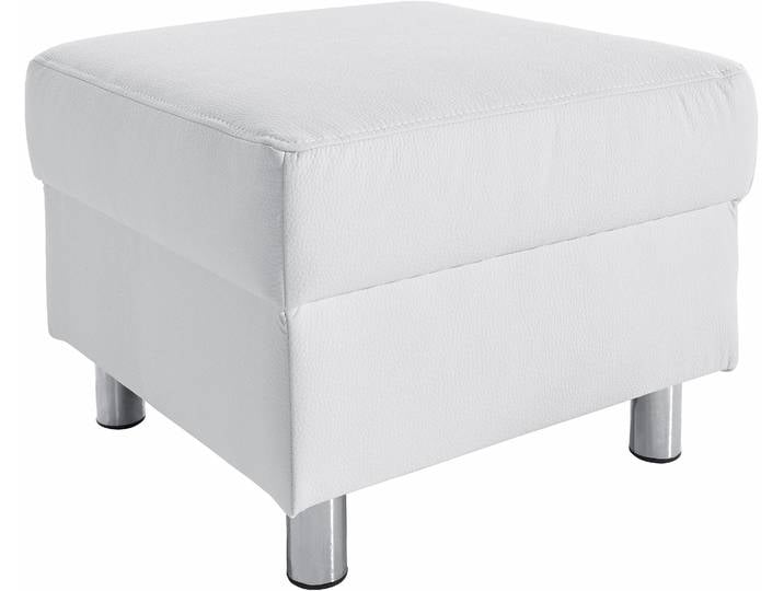 Hocker HOME AFFAIRE Jamie , weiß, B:54cm H:38cm T:54cm, Microfaser PRIMABELLE (100% Polyester);Struktur fein ( 100% Polyester);Struktur grob ( 100% Polyester);Luxus-Kunstleder, Hocker, Hocker