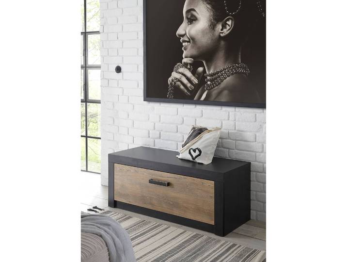 Garderobenbank I 107cm Braun/Grau
