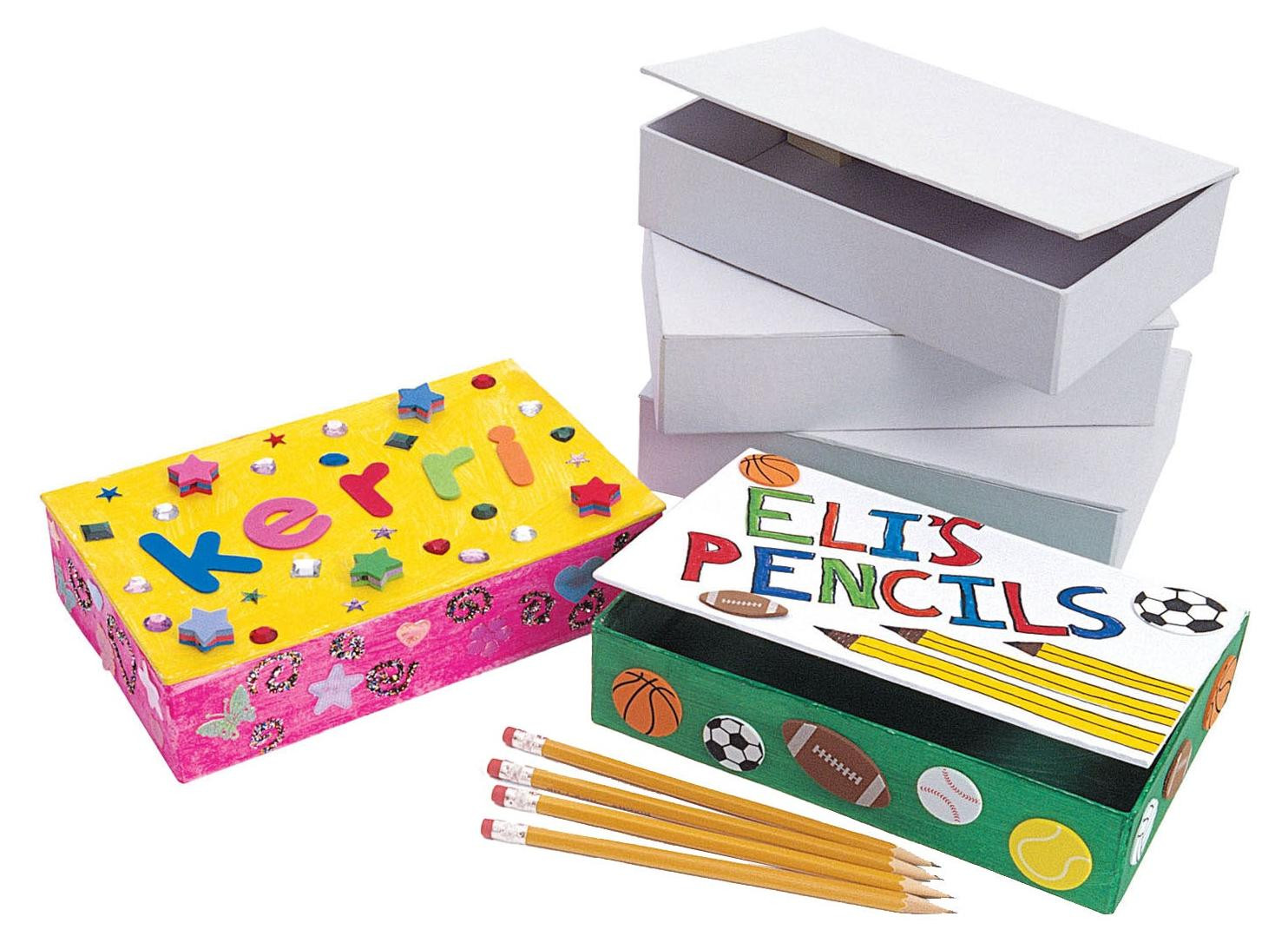 Colorations Stiftenbox knutselset - Creëer je eigen stiftenbox, set van 12