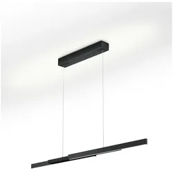 Knapstein LED Pendelleuchte LARA-L205, Up/Down, ausziehbar 107-205cm, 60W 2700K, mit Gestensteuerung, höhenverstellbar, Schwarz GKS-51.492.07