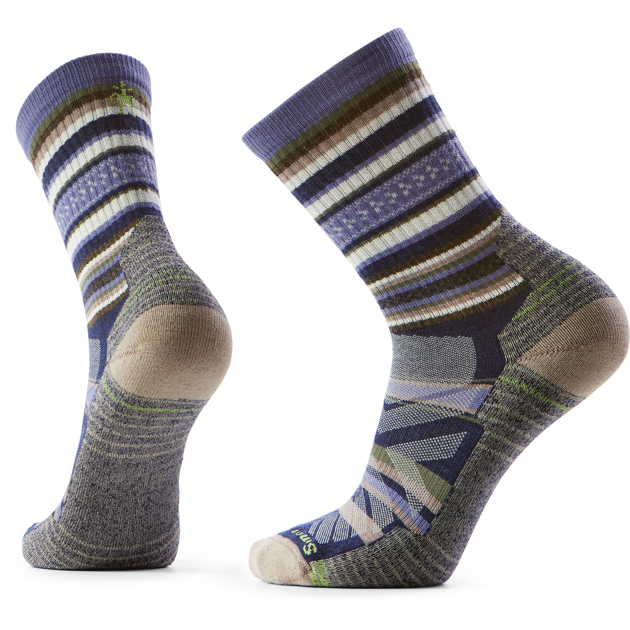 Smartwool Hike Light Panorama Crew Herren Wandersocken gruen Größe 42 Trekking Widerstandsfähig Merinowolle