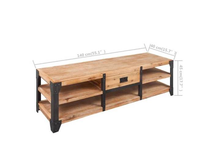 NEUF Armoire TV - Brun - Meuble TV - TABLE TV - 140x40x45 cm - bois d'acacia massif TT2736