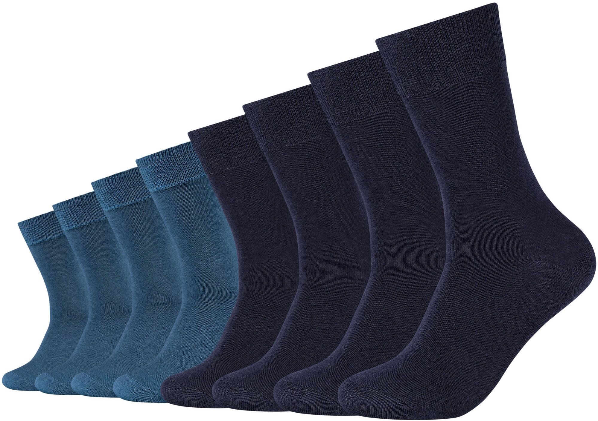 Socken S.OLIVER "essentials", Damen, Gr. 43-46, blau (navy), Baumwollmischung, unifarben, normal, Socken Socken, mit normaler Passform, mittelhoch bis zur halben Wade, formbeständig navy 43-46