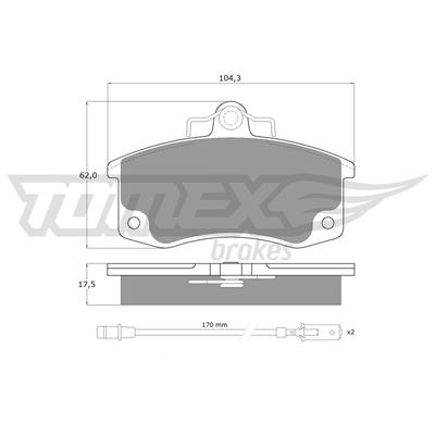 TOMEX BRAKES Bremsbelagsatz, Scheibenbremse TX 10-361 Vorderachse für LADA