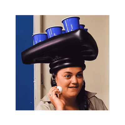 Inflatable Beer Ring Toss Hat Funny Drinking Game Party Accessory For Birthdays And Gatherings black other