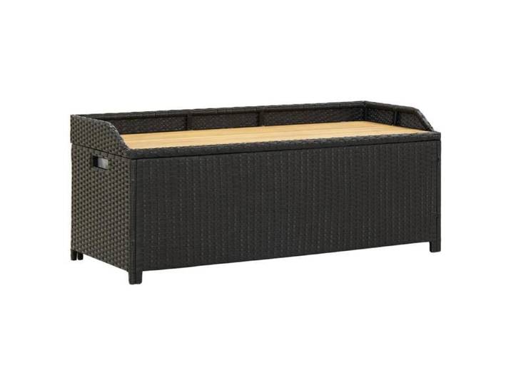 Banc de jardin meuble de patio d exterieur terrasse de rangement de jardin 120 cm resine tressee noir