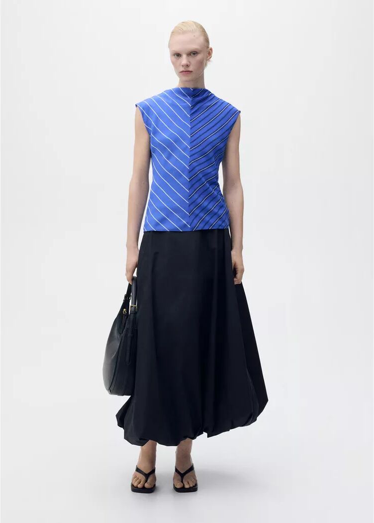 Mango - Bluse, für Damen, Mittelblau, Größe S