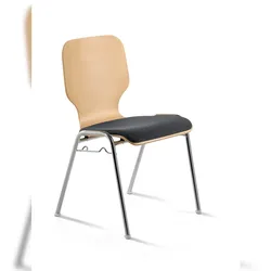 Mayer Sitzmöbel Stapelstuhl 211604 Holzschale gepolstert Stoff anthrazit