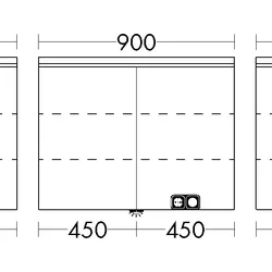 Burgbad Spiegelschrank Lin20 HGL 700x900x170 Trend-/RAL-Farbe Hochglanz, SPQK090F5374 SPQK090F5374