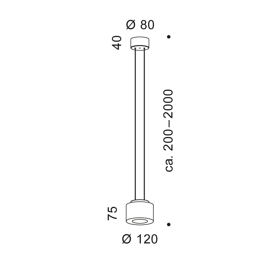 Serien Lighting LED-1er Pendelleuchte REEF Alu gebürstet (ohne Baldachin) RF2018 4260331391895
