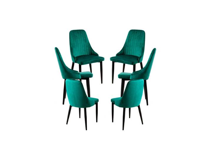 6er Set Kan Samt Stühle - Vert