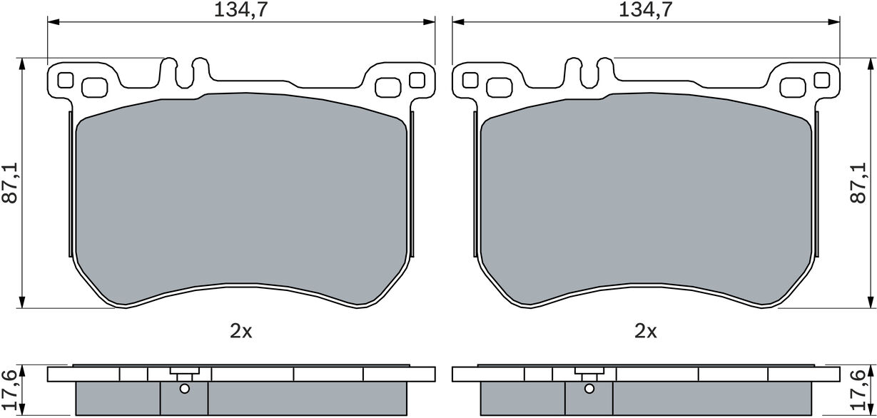 Bosch Bremsbelagsatz, Scheibenbremse 0986494985 Für Mercedes