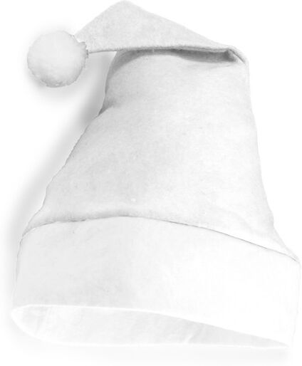 Bonnet de Noël personnalisé en polyester molleton Santa blanc TAILLE UNIQUE ADULTE