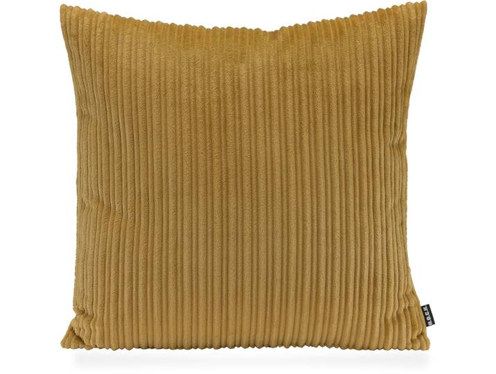 Dekokissen H.O.C.K. Precious Cord , gelb (gelb, mais, unifarben), B:50cm H:10cm L:50cm, Polyester, Dekokissen_Sitzkissen_Kissenhüllen, Dekokissen, leicht schimmernde unterschiedlich große Längsstreifen im Retro Style