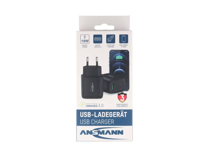 Ansmann HC118QC - USB Charger - 18W QC3.0 - Zwart