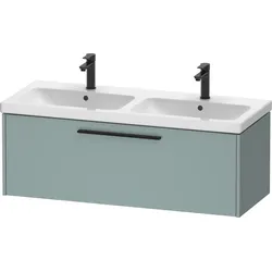 Duravit D-Code Waschtischunterbau wandhängend, 1 Auszug, 1184x460mm, mit Griff, DC46690BDHG0000, Farbe: Korpus Fjordgrün Matt, Griff Diamantschwarz Matt