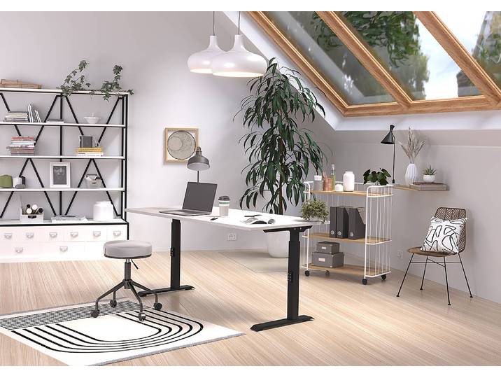 Höhenverstellbarer Schreibtisch Downey 160cm Grau/Kaschmir/Schwarz