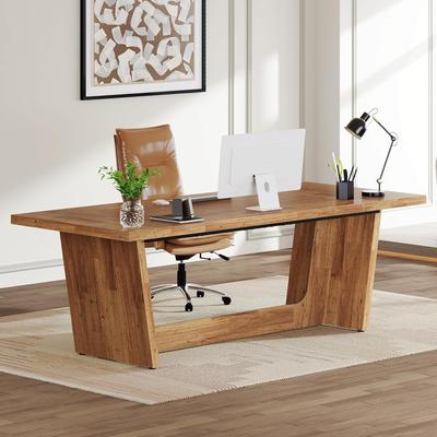 YUZHOU 70.87-Inch Executive Desk, Wood Computer Desk for Home Office, Workstation Business Furniture