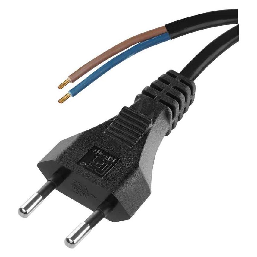 Emos Netzkabel PVC 2x 0,75mm2, 5m, schwarz (5 m) (S19275)