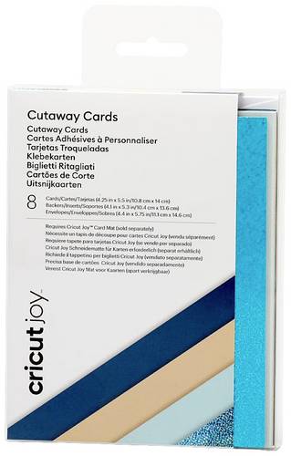 Cricut Joy Cutaway Cards Kartenset Beige, Türkis (glänzend), Dunkelblau, Hellblau