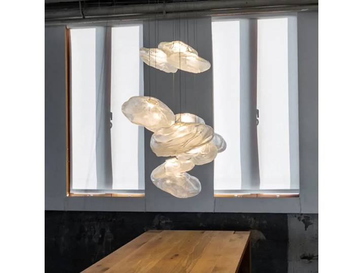Lustre suspendu en verre gris fumé de style nordique, lampe à suspension LED artistique pour hôtel, salon, escalier, luminaires décoratifs