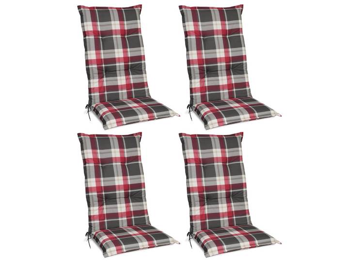 HOCHLEHNERAUFLAGE Sunny RK 120/50/6cm Bordeaux-Kariert 4tlg