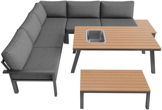 Gartenbank Metallrahmen 6 Personen wasserfest Sonnenschutz