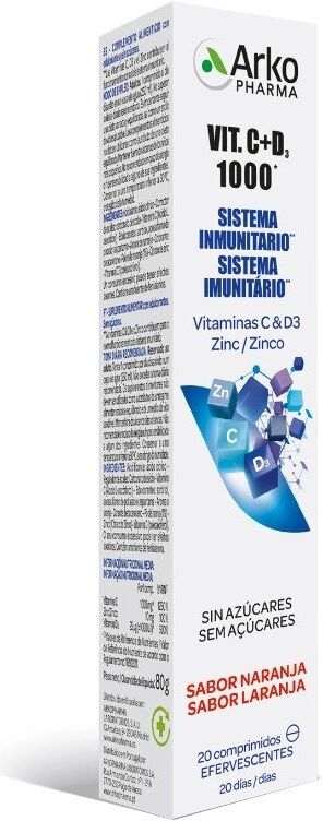 Arkovital Vitamina C&D3 1000Mg + Zinc Efervescente
