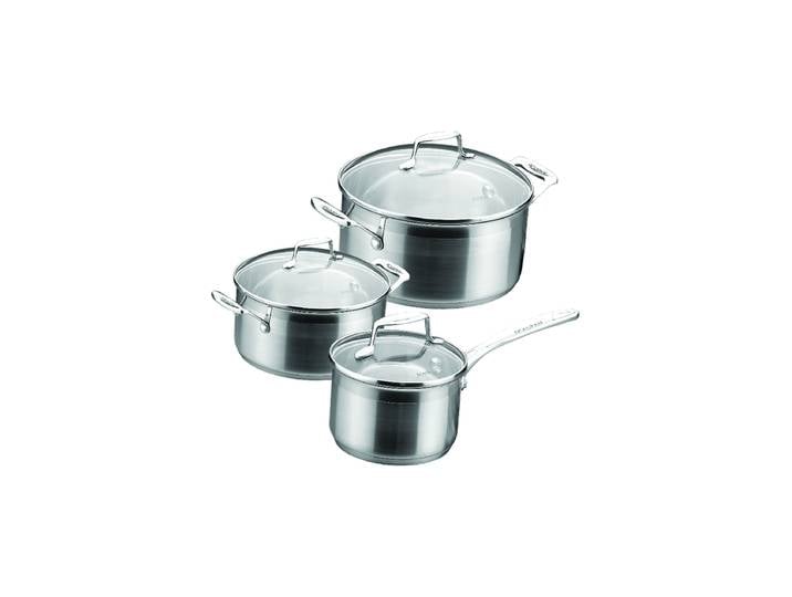 3-teiliges Premium Kochtopf Set „Impact“ inkl. Deckel Silber SCANPAN