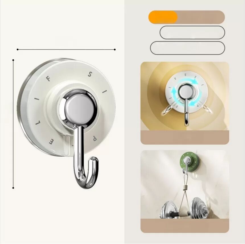 INF Lot de 3 Crochets à Ventouse Sans Perçage - Crochets Muraux Amovibles pour Cuisine & Salle de Bain Blanc