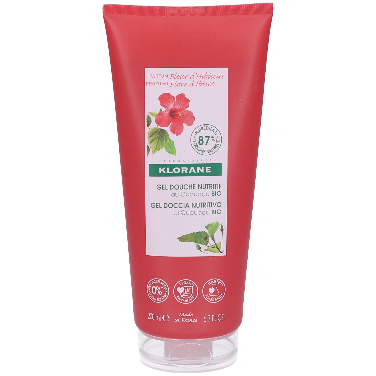 Klorane Voedende Douchegel Cupuaçu Bio - Hibiscusbloem Nieuwe Formule 200ml 200 ml Duschgel