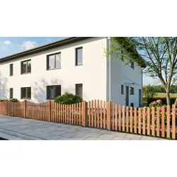 Vorgartenzaun Gartenpforte Basel 100 x 80 cm – Gartenzauntür aus naturbelassener Douglasie – Holzpforte in Friesenzaun-Stil – Pforte für Vorgärten