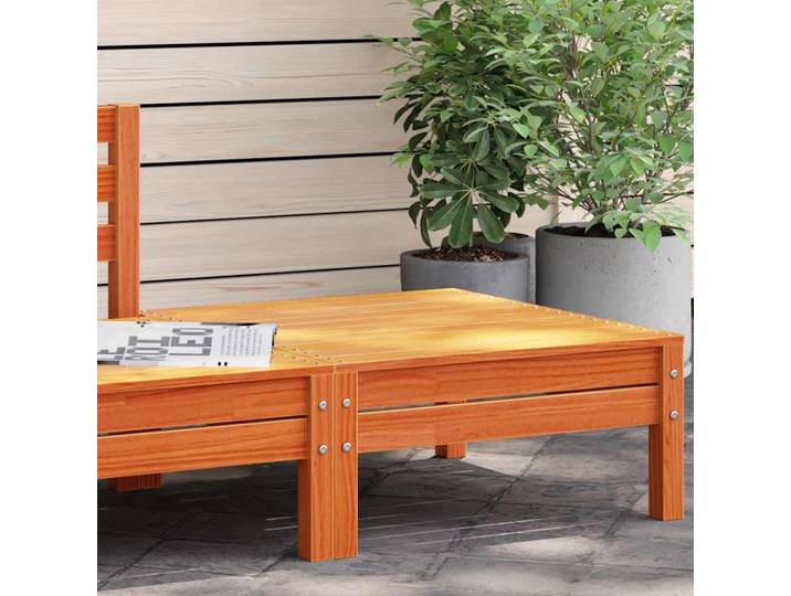 vidaXL Corner Sofa Solid pine wood Wachsbraun Standard