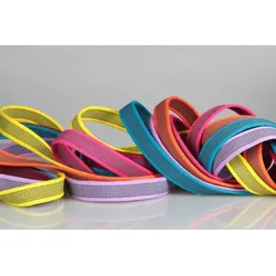 PES Anti-Rutsch | Meterware | 12 mm breit | Farbauswahl | Baumwoll-touch | beidseitige schwarze Gummierung | Hundesport und Pferdesport