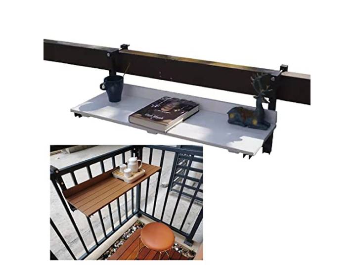 iumLeap Balkon-Bartisch für Geländer, 80 x 26 cm, Bartisch, klappbarer Beistelltisch, kleiner klappbarer, platzsparender Serviertisch, wandmontierte Beistelltische für Terrasse, für (79,8 x 25,9 cm)